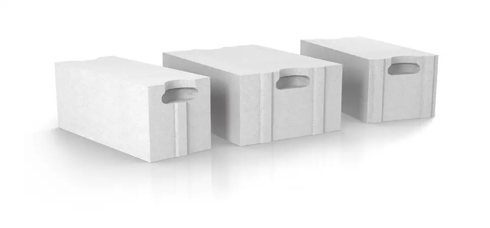 Porenbetonsteine ​​nebeneinander